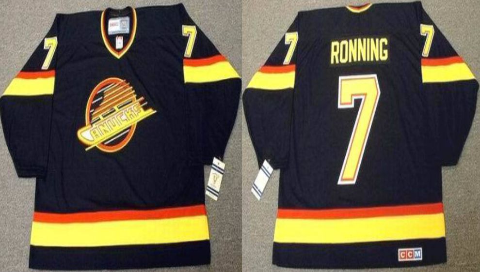 2019 Men Vancouver Canucks #7 Ronning Black CCM NHL jerseys->vancouver canucks->NHL Jersey